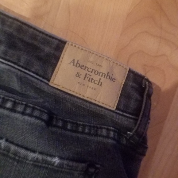 Abercrombie & Fitch skinny patched grey low ride Jean's - Picture 6 of 7